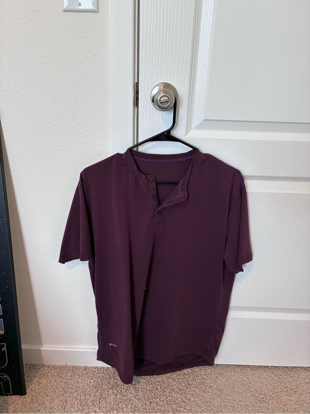 BYLT Basics Men's Short-Sleeve Henley in Plum
